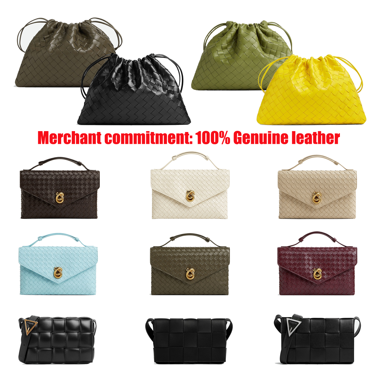 Top quality Drawstring Dustbag cloud bag Luxury bag Knot Lock crossbody Designer bag Womens handbags chain woven bag leather Clutch makeup bag fashi