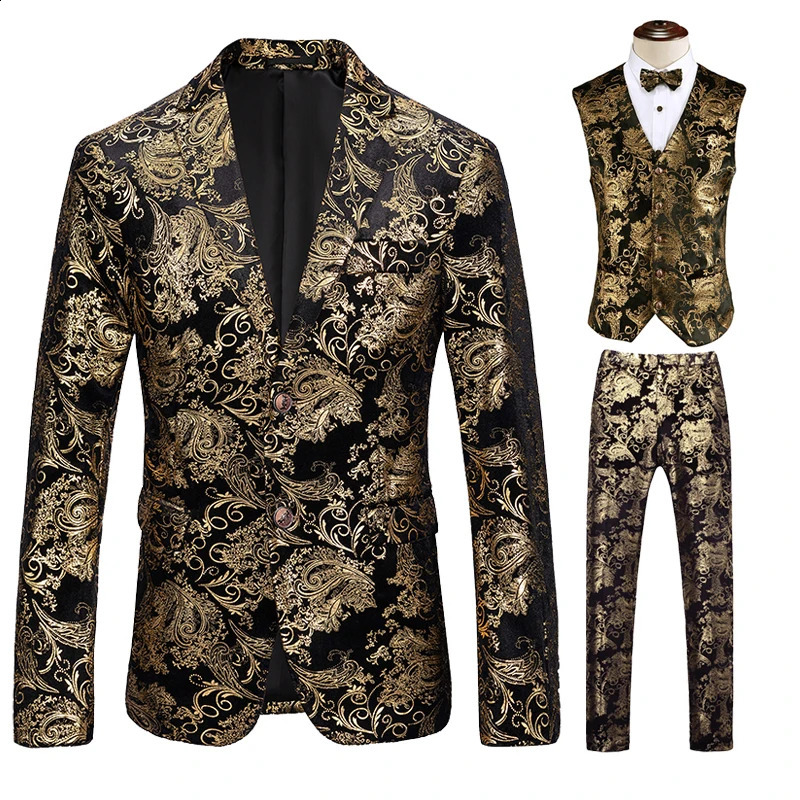 Mens 32 Sets Suit Vest Trousers Ensemble Autumn Winter European Style Fashion Trend Handmade Tailoring Stage Performance 250821