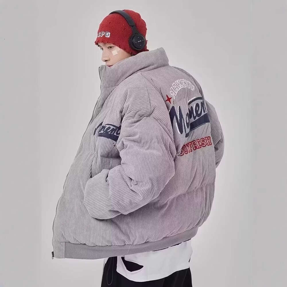Corduroy Plus Size Men's Spring Autumn Winter Thickened Baseball Jacket Cotton Coat Stand Collar Outerwear B5