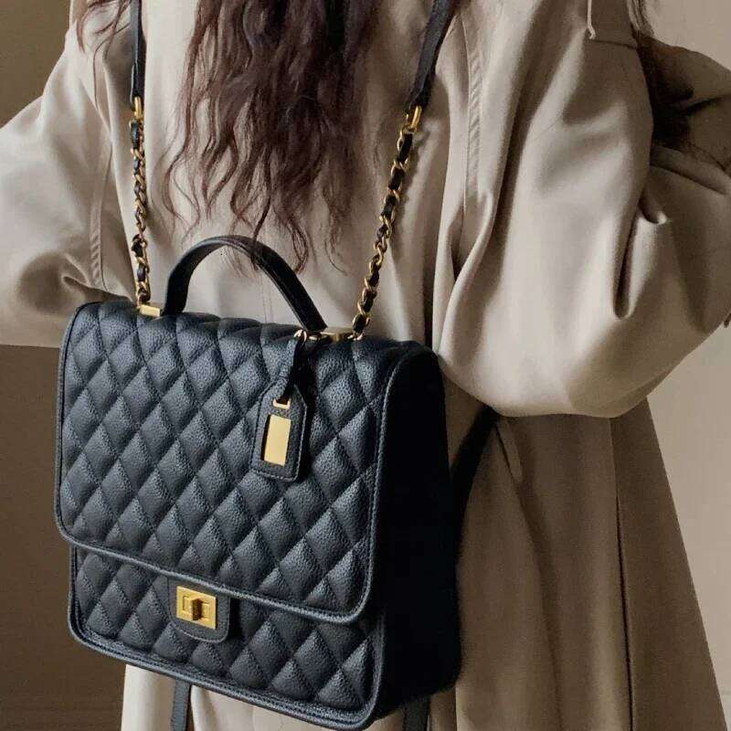 Vente chaude matelassé Vintage femmes carré automne/hiver conception Unique poche Dia grille sac à dos Mini rectangulaire sacs de créateur