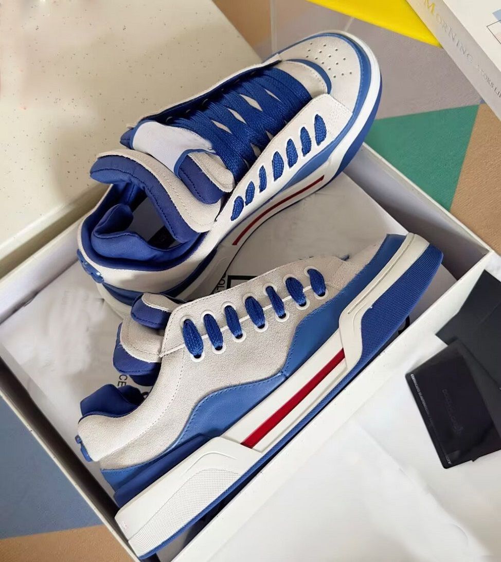 Perfect 2025S/S Men New Roma Suede Leather Sneakers Shoes Calf Nappa Leather Trainers Comfort Luxury Brand Party Dress Men's Runners Sports Foo