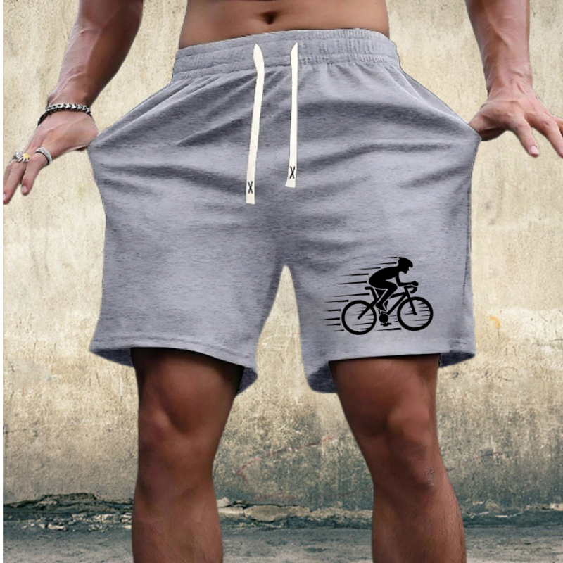 1343 Summer Wholesale Customizable Large Size Men's Casual Elastic Knitted Shorts Mid-Waist Breathable Boxer Pants Hot Drawstring Printed