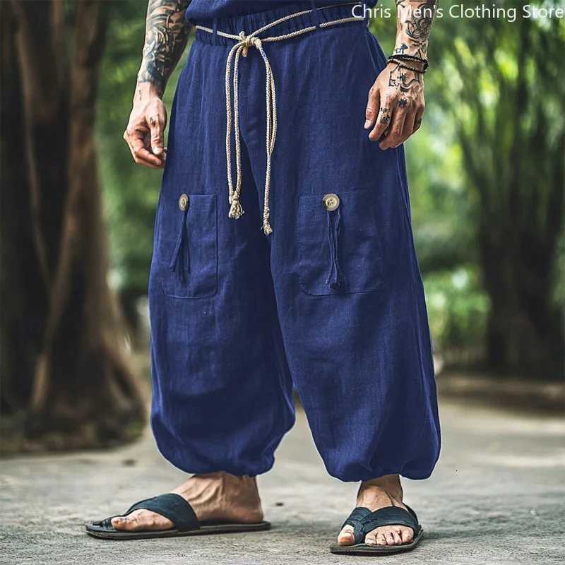 Breathable Light Comfortable Beach Sun Protection Pants2025 New Style Mens Cotton and Linen Casual Vacation Loose Trousers XJ250821