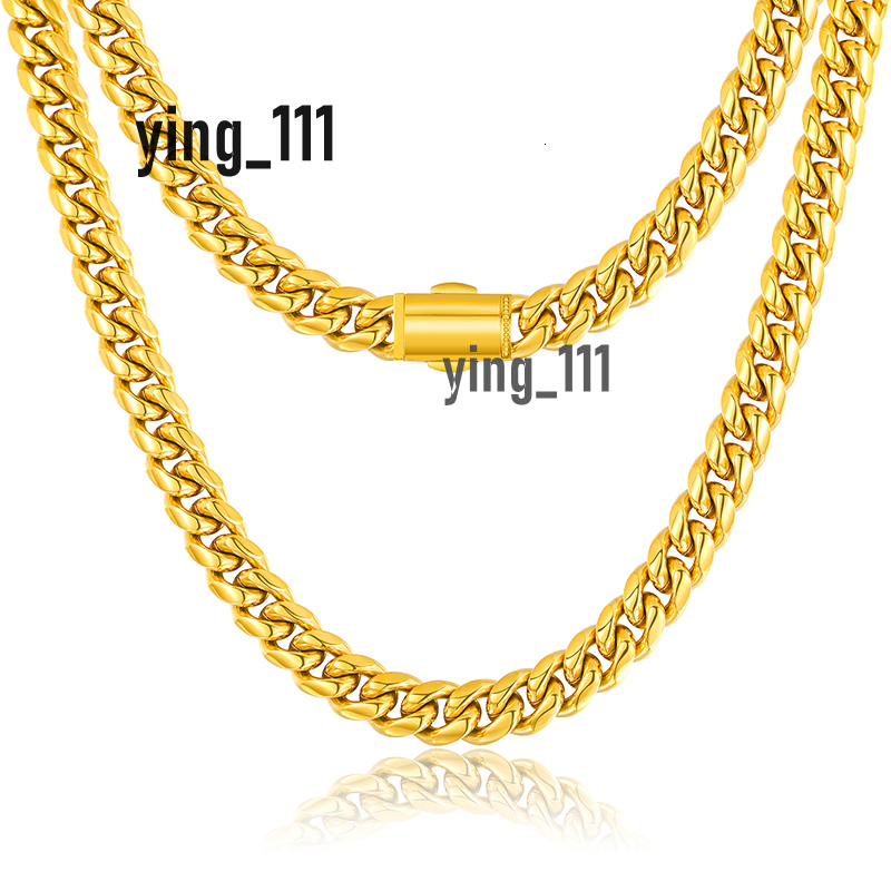 Hip Hop Jewelry Men Wholesale Custom Luxury 18K Gold Filled Plated Waterproof Stainless Steel Curb Cuban Link Chain Necklace