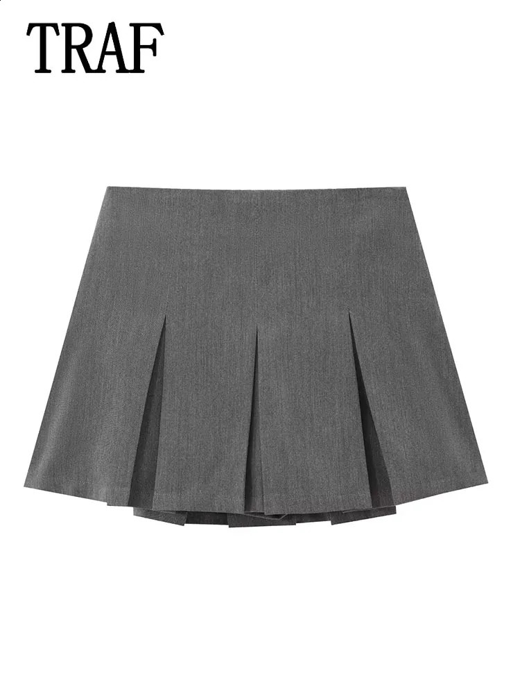 Women Pleats Short Skirts 2024 Fashion Women Shorts Skirt Woman Mid-Waist Mini Skirts Casual Summer Skort250820