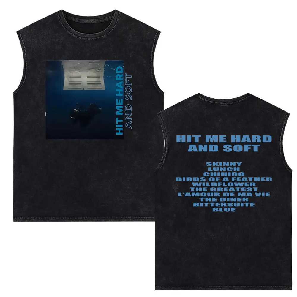 Hit Me Hard and Soft Tour Concert Vintage Washed Tank Tops T-shirt Men Women Fashion Sleeveless Vest 100% Cotton Loose T-shirts X250821