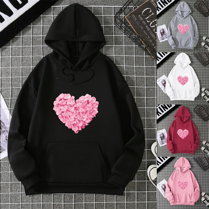 2025 Hoodies graphiques à imprimé de forme coeur mignon vêtements de mode lâche pull-shirt sweat décontracté fille tops cyxx281 250818