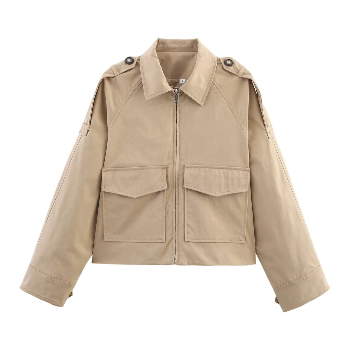 Summer Womens Casual Windbreaker Jacket Simple Lapel Long Sleeve Windproof 250820