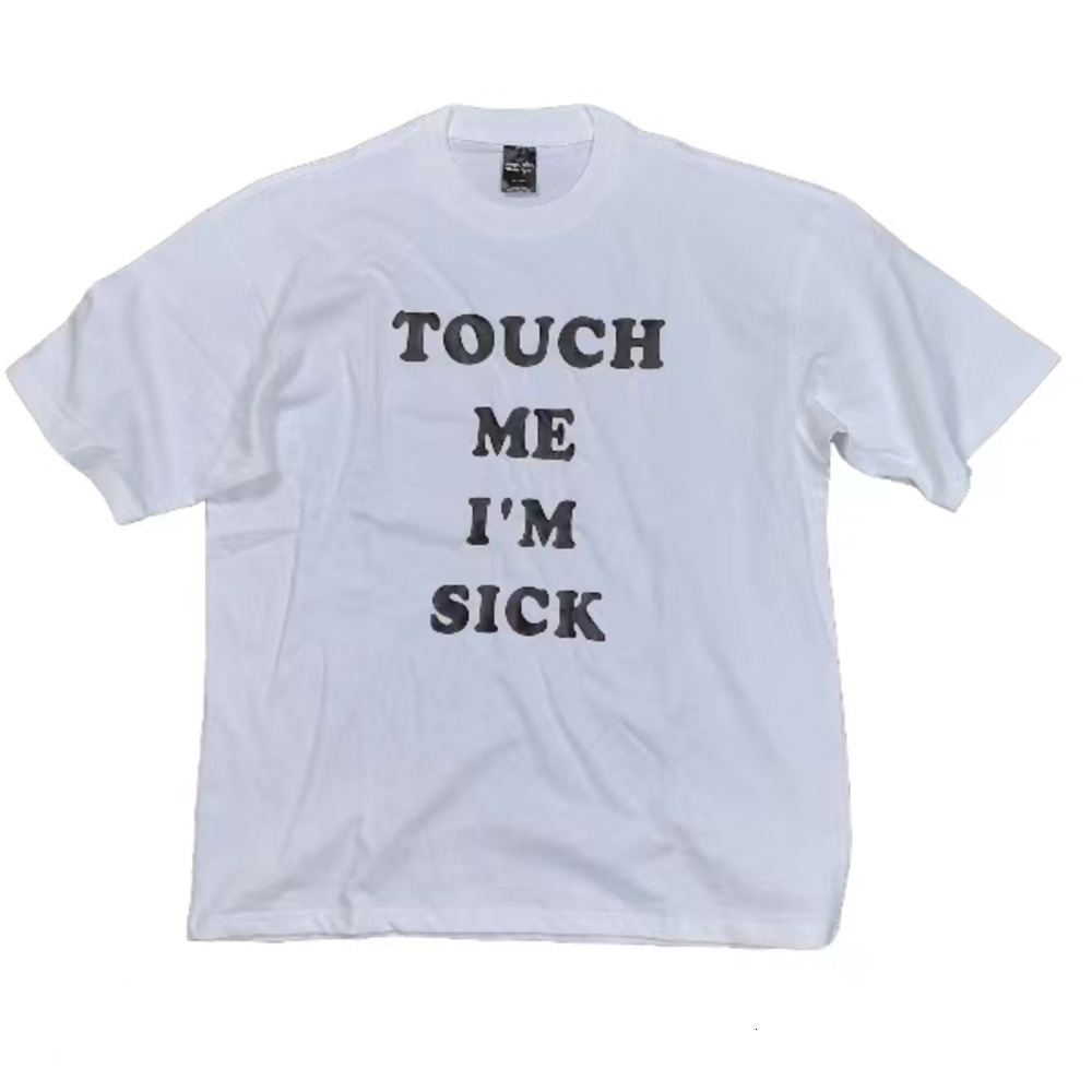 Men's T-Shirts Lmyer Number Nine Touch Me Black and White Two-Color Basic Casual Short-Sleeved Couple Matching T-Shirt