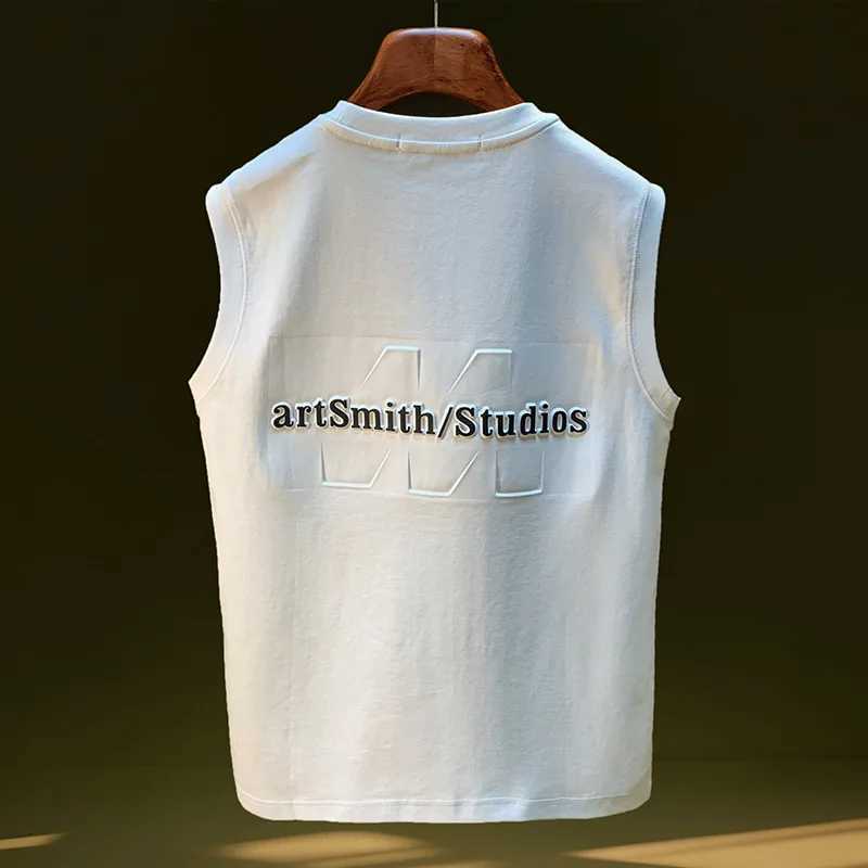 2025 Summer Tank Top Mens Three-Dimensional Letter Printed Sleeveless T-shirt Loose Large Sport Speed Drying Mens Clothing X250821