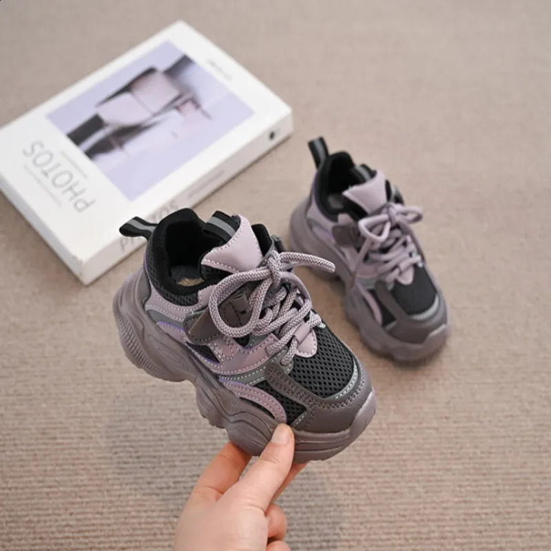 Childrens Sports shoes spring autumn Breathable Mesh Girls Bad shoes big childrens trendy boys shoes purple k 250821