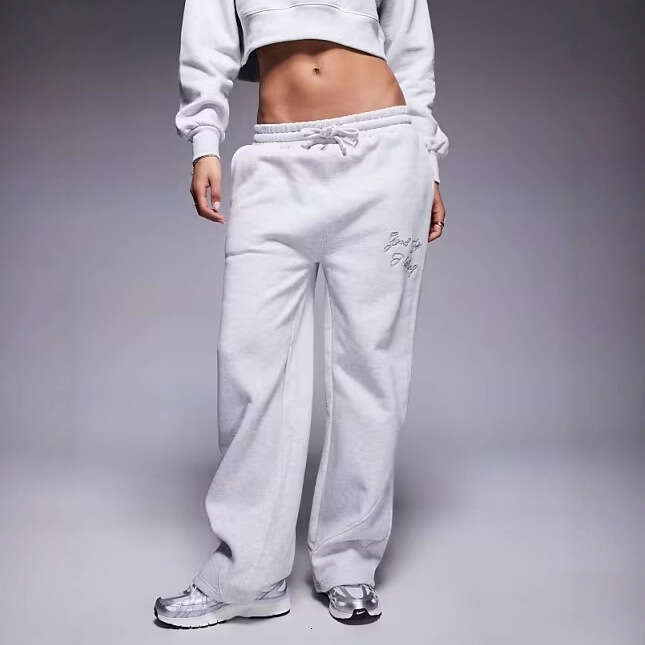 Autumn Winter Women's Fashion Sports American Street Style Embroidered Drawstring Mid-Waist Sweatpants Casual Long Pants B5