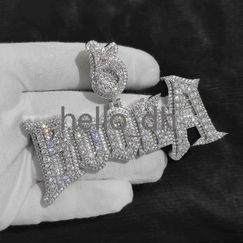 Hip Hop Bijoux Personnalisation du nom de diamant personnalisé Pendant Collier pendentif à lettres glacés pour femmes
