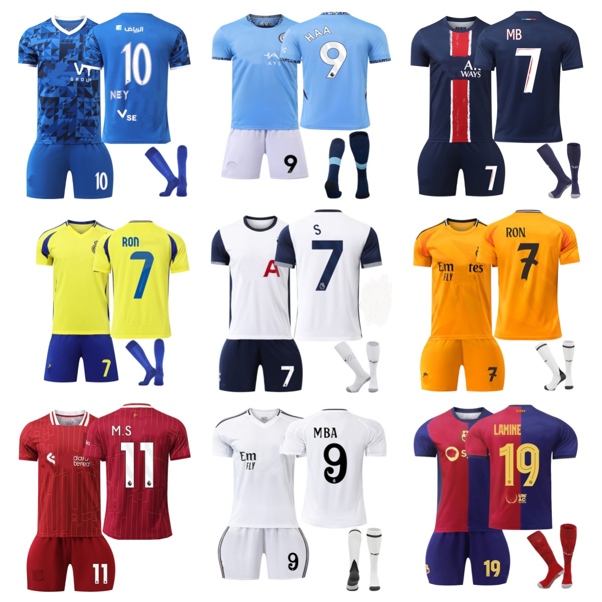 10A Mens football Jersey shirts kits Printed Running Football Sports Short Sleeve Embroidered Small Round Neck Stretch Top Soccer Shirts Jerseys mai
