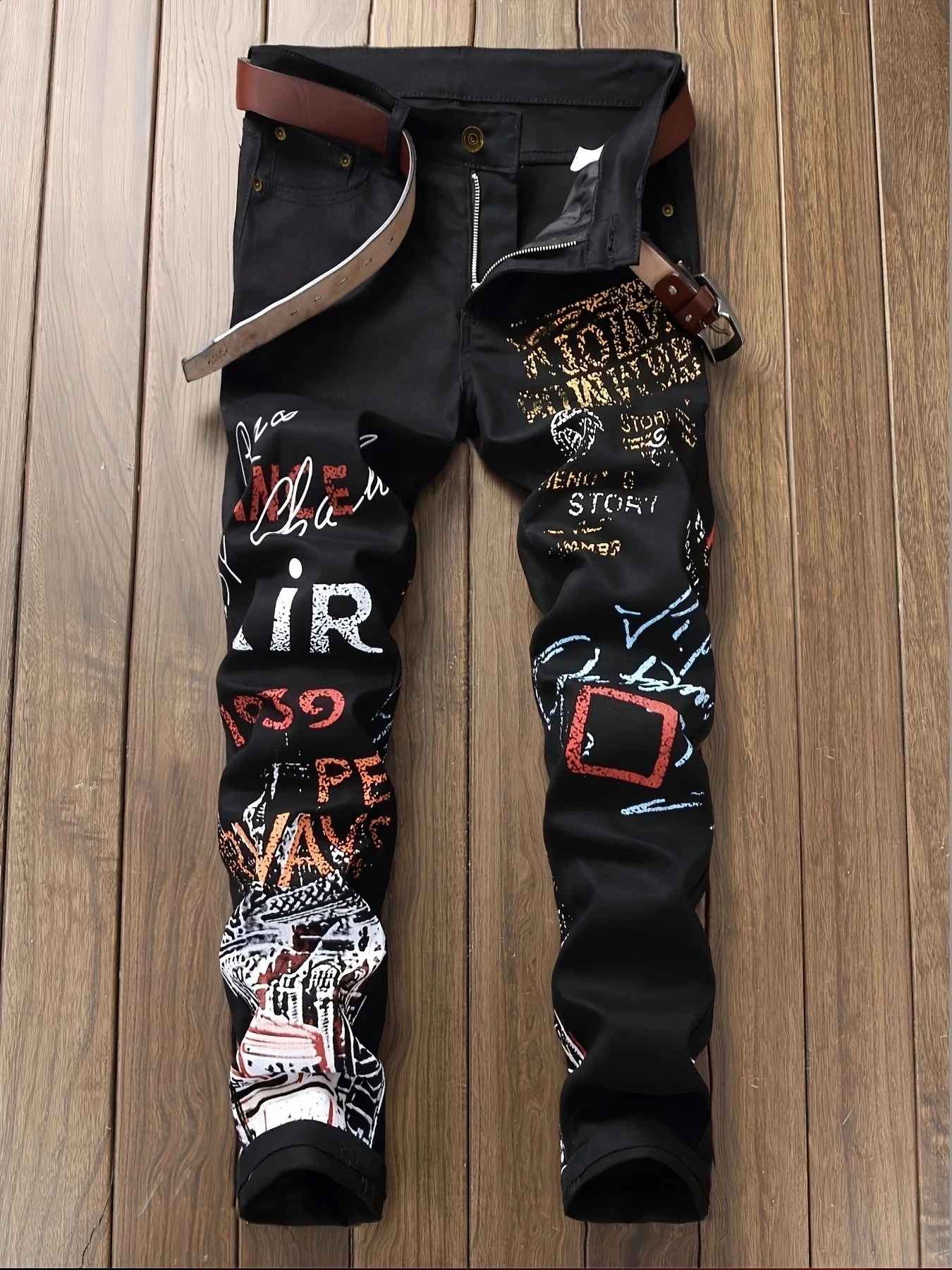 Inspired mens ripped jeans fashion slim and chapter stitching street cutting edge 250820