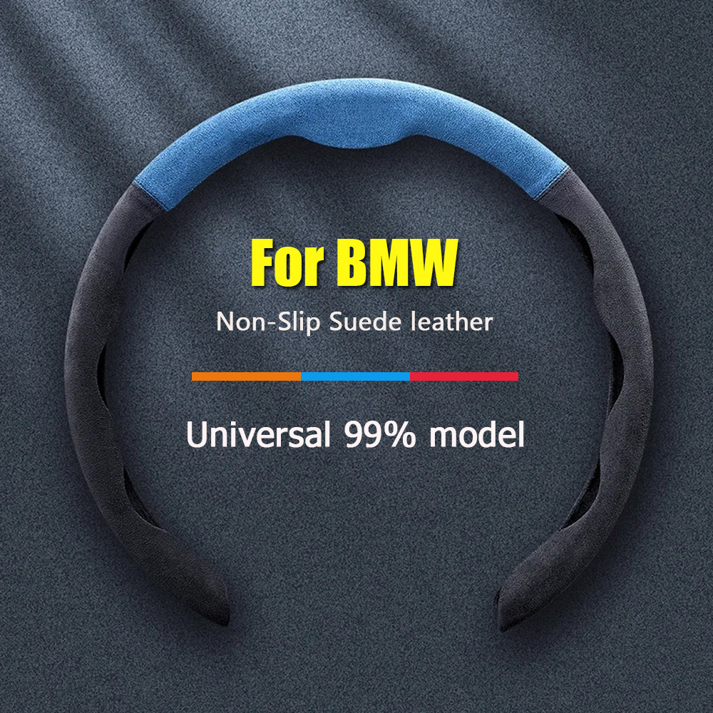 Couvercle de volant de voiture sans glissement en cuir en daim pour BMW Logo 1 3 5 7 Série X1 X3 G01 X4 G02 X5 X6 F30 F31 F32 F34 F20 F21 F07 F10