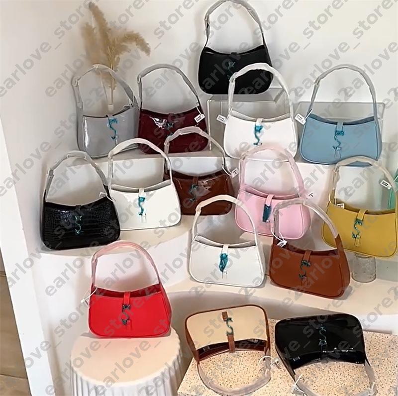 Elegant Hobos Shoulder Bags Designer Women Luxury Bag Black Patent Leather Armpit Half Moon Handbag Hobo Underarm Shoulder Bag