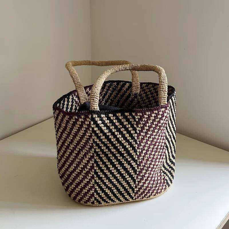 Lazy Single Shoulder Underarm 2025 Classic Lafite Straw Women's Tote Bag Hand Woven