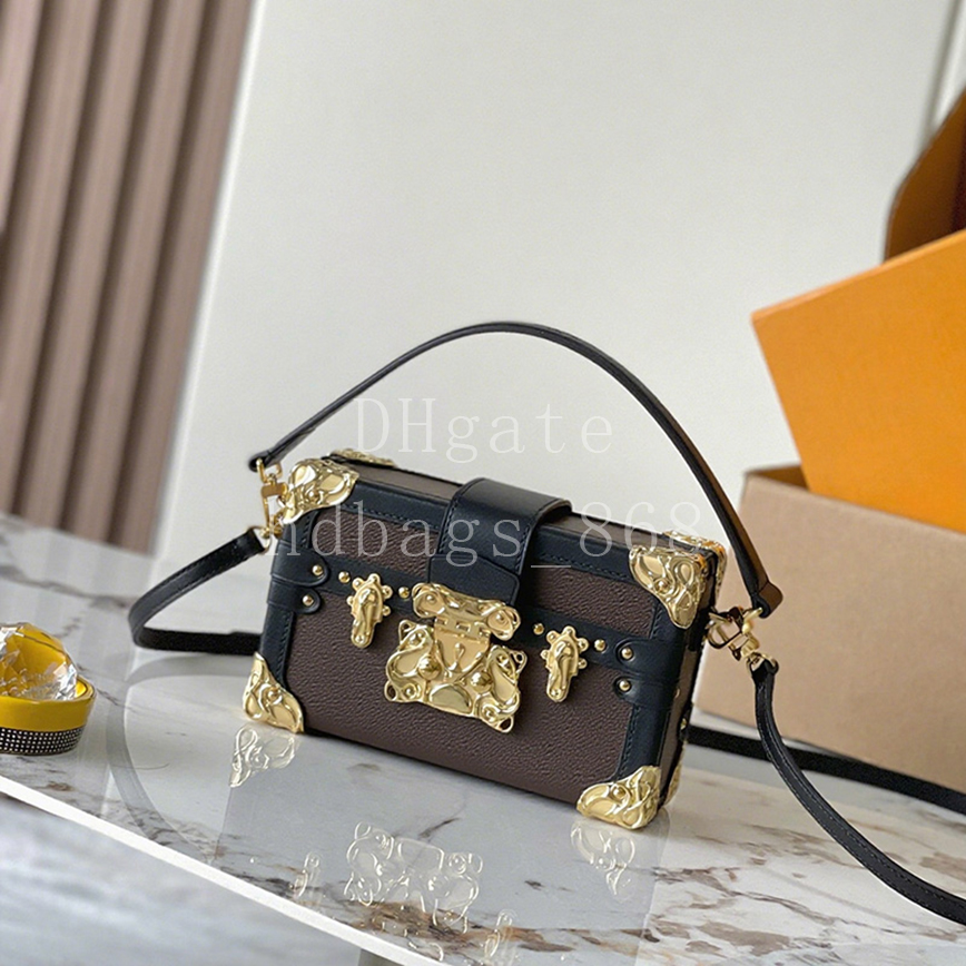 Mirror quality Designer Bags Handbag Shoulder Bags Luxury Crossbody bags Canvas Leather PETITE MALLE Trunk 20CM With Box LP22A2