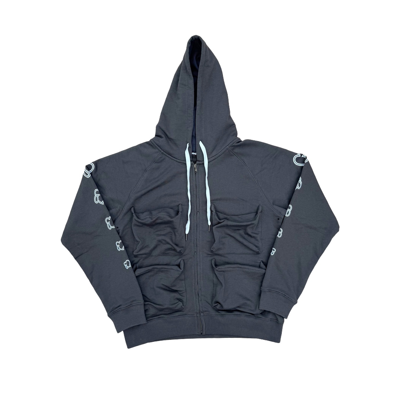 Men's Jackets Number Nine SS05 Crying Heart Cargo Zipper Jacket Tear Heart Four Pocket Hoodie