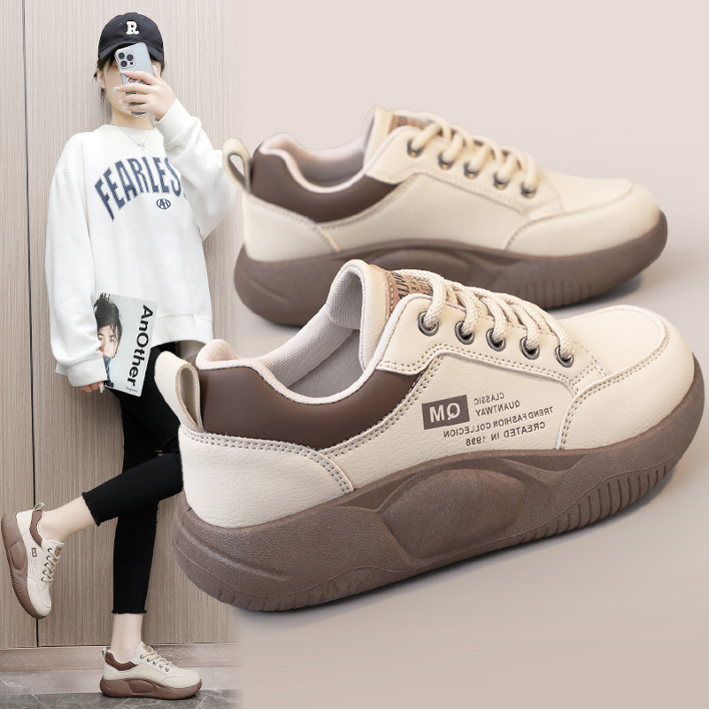 Womens Shoes Spring Thick Sole Elevated Shoes Sports Shoes Womens Shoes Student Street Casual Board Shoes 250811
