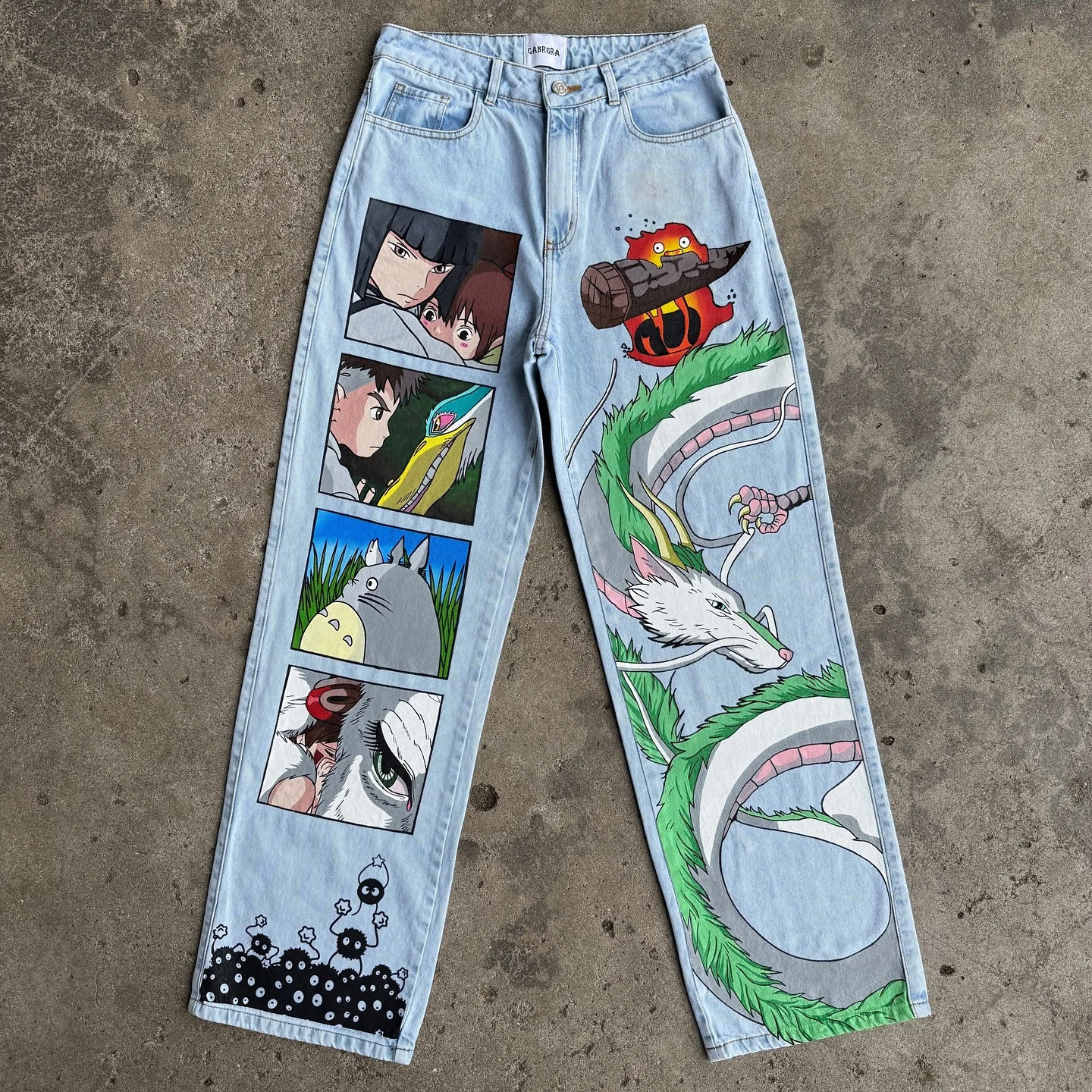 Y2k Anime Print Jeans for Men Baggy Jean Trouser Streetwear Wide Leg Women High Waist Pants Harajuku Men Clothing 250819