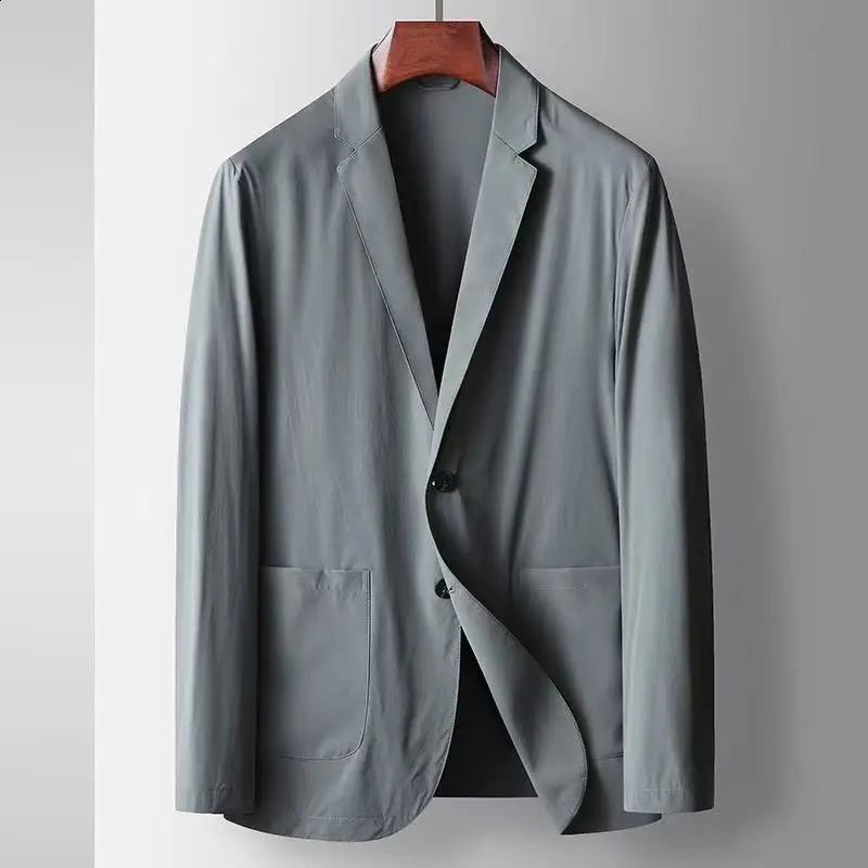 Spring and Summer Mens Casual Suit Light Thin Elastic Middle aged Anti Non Ironing Coat 250821