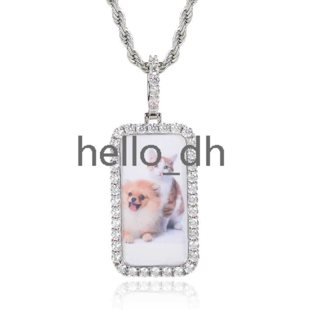 Custom Personalized Memory Picture Frame Locket Pendant Iced Out moissanite Photo Pendant for Women