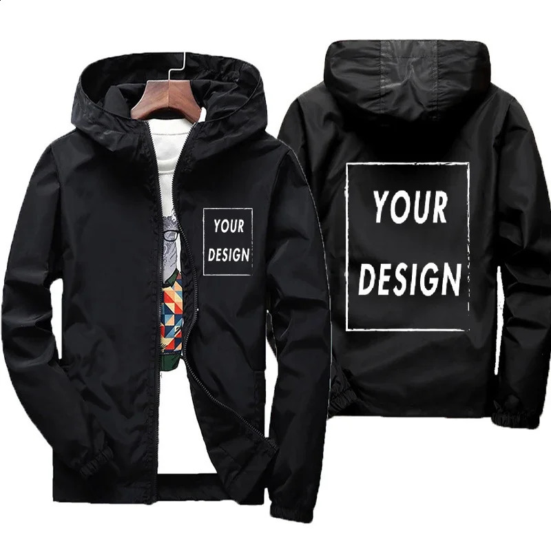 Veste d'automne personnalisée hommes imperméables casse-vent chaud vêtements décontractés grande taille 7xl hommes verts noirs rouges veste extér