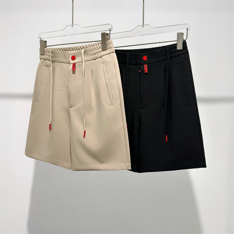 Summer Mens Pants Kiton Fashion Elastic Drawstring Button Zipper Design Casual Shorts K1289