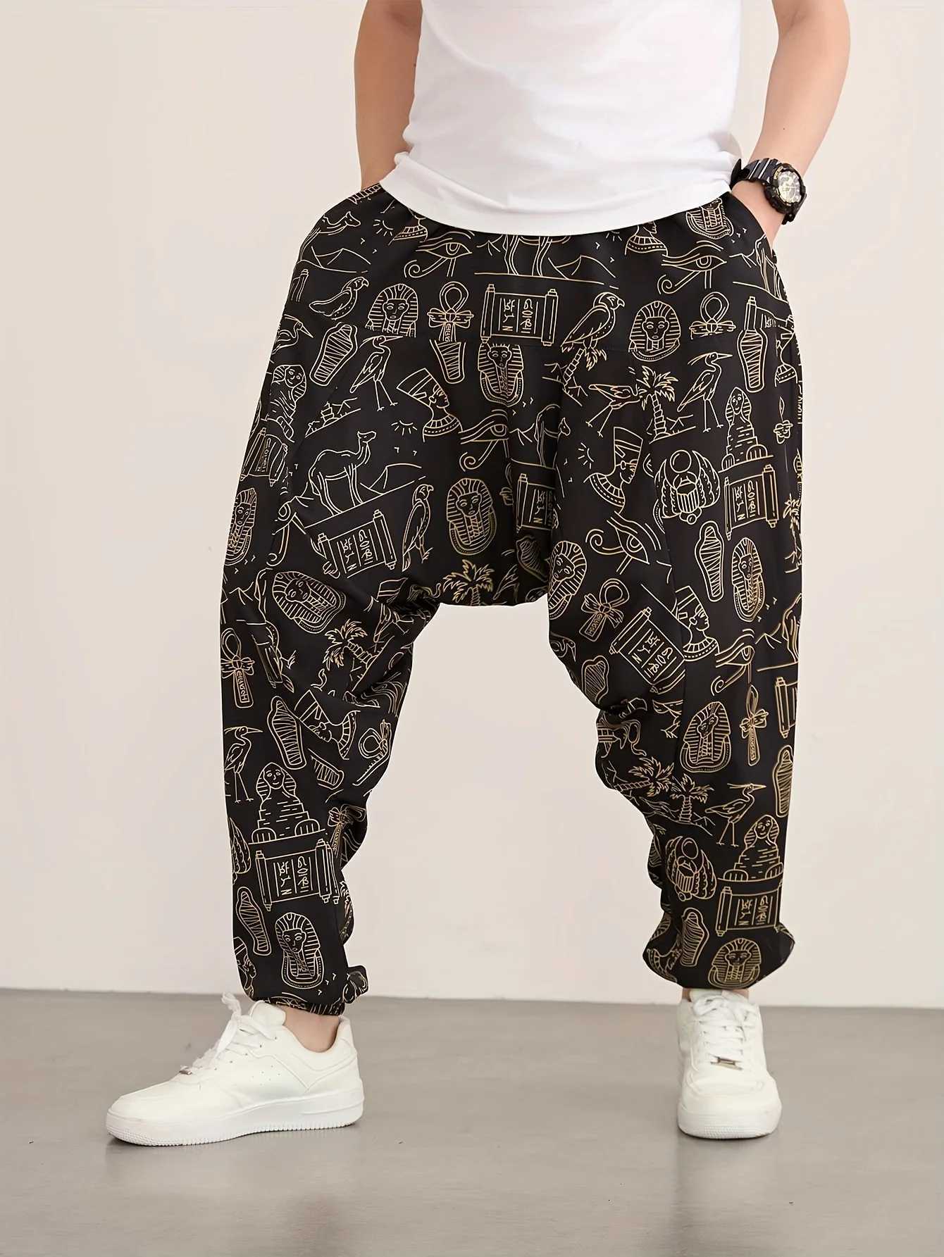 Mens Summer Casual Harem Pantalon à cordon
