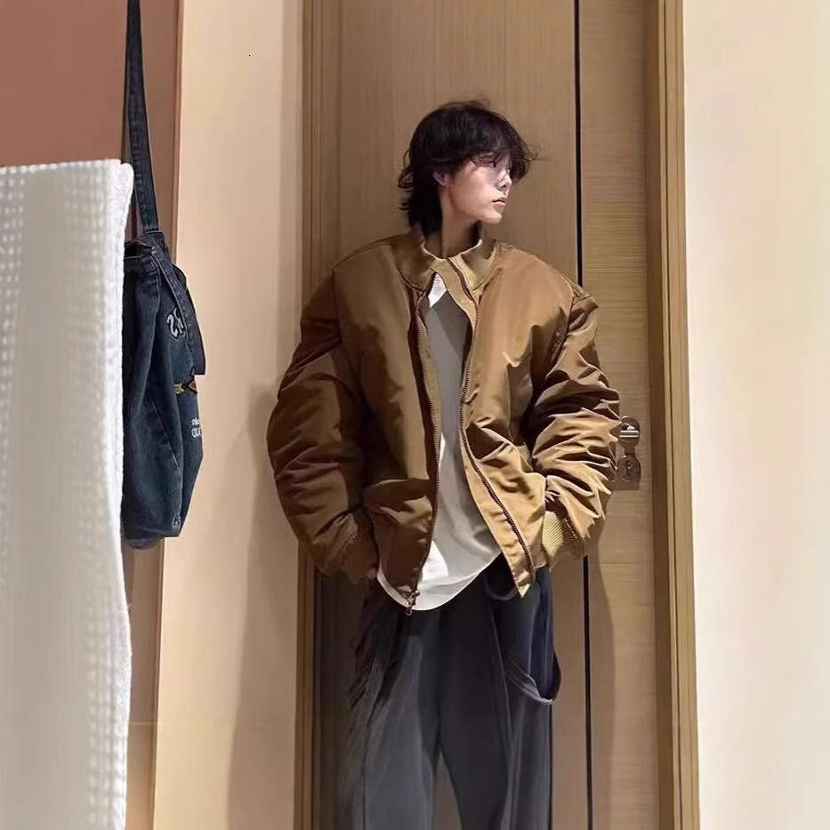 Style américain surdimensionné unisexe du support de baseball en vrac Veste de vol Veste en coton B5