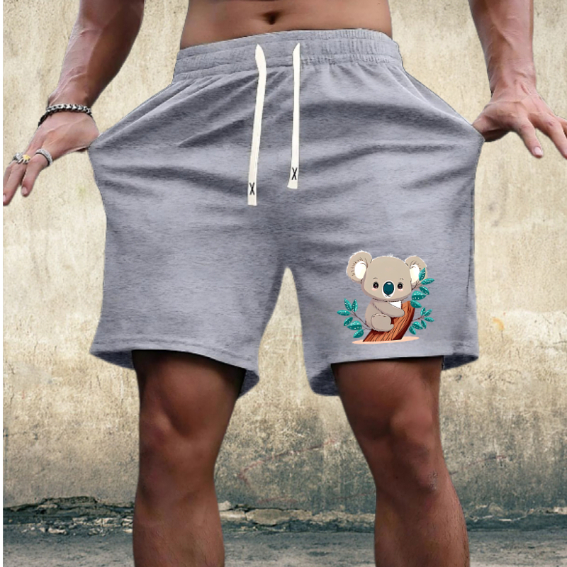 1355 Summer Wholesale Customizable Large Size Men's Casual Elastic Knitted Shorts Mid-Waist Breathable Boxer Pants Hot Drawstring Printed