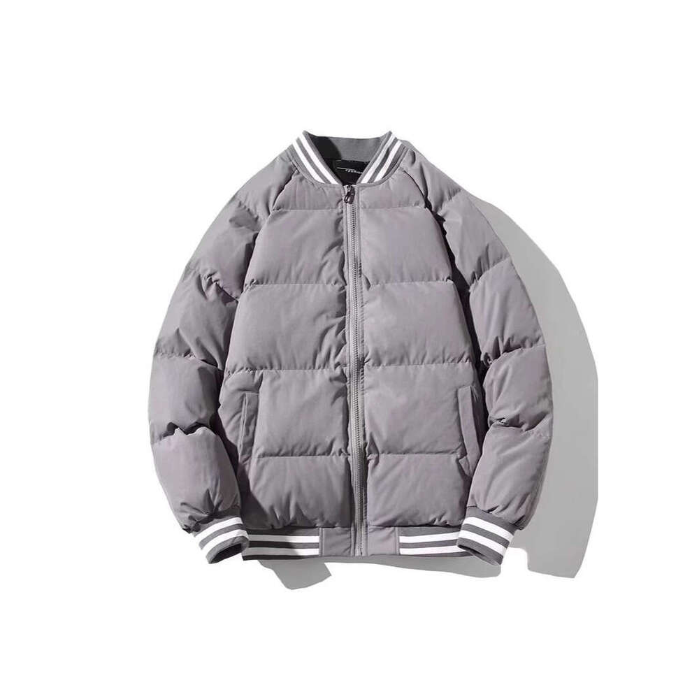 Men's Winter Jacket With Fleece Lining, Thickened Down Short Cotton Coat, Trendy Brand, Stylish Baseball Bread Jacket, Outerwear B5