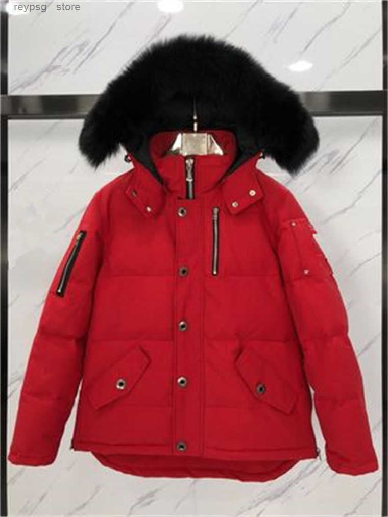 Veste en bas de veste Collier de fourrure hivernale étanche à coucher de canard blanc étanche à la mode Hommes et couples Moose Moose Version déc