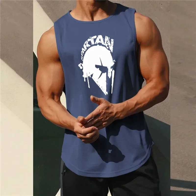 Mens Pullover Round Neck Tank Bottom Sports Fitness Running Top Sleeveless Vest Breathable Street Fashion Sleeveless T-Shirt X250821