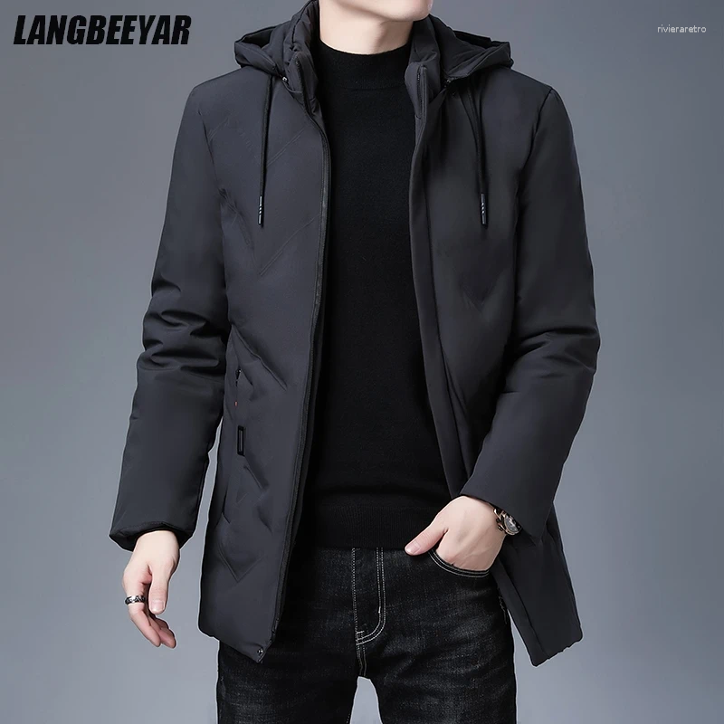 Men's Down Top Grade Designer Brand Men Parka Jacket Thick Casual Fashion Windbreaker Hooded Quilted Bubble Coats Long Mens Clothes