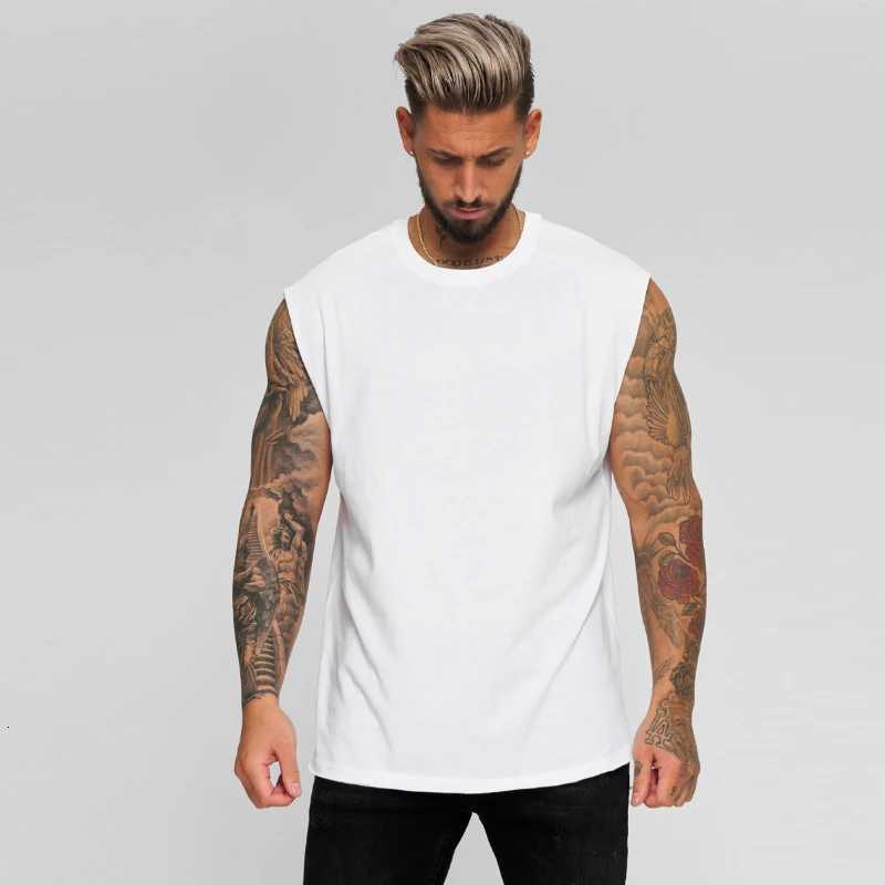 Sports européens et américains et gilets décontractés pour les hommes en été t-shirt sans manches lâches vêtements de fitness courts x250821