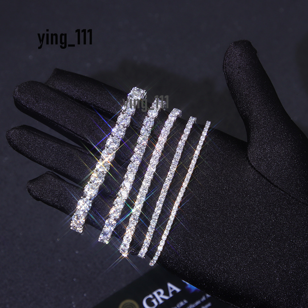 Prix en gros bijoux hip hop 2 mm 3 mm 4 mm 5 mm 925 Vvs à plaque d'or en argent sterling