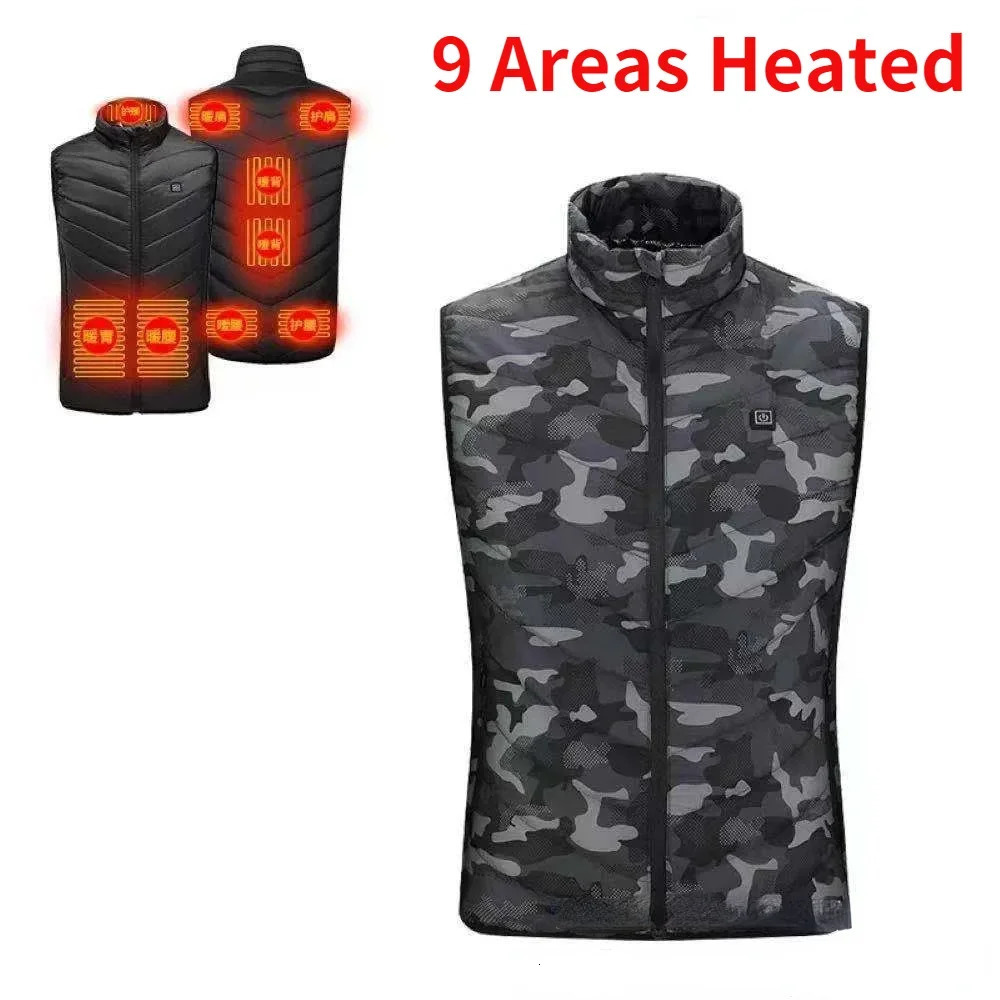 11 Heated Vest Jacket Fashion Men Women Coat Clothes Intelligent Electric Heating Thermal Warm Clothes Winter Heated Hunt 250815