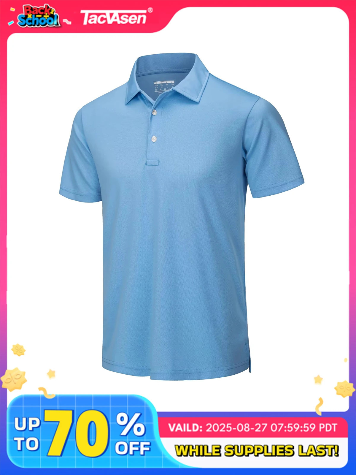 TACVASEN Summer Casual T-shirts Mens Short Sleeve Polo Shirts Button Down Work Shirts Quick Dry Tee Sports Fishing Golf Pullover250820