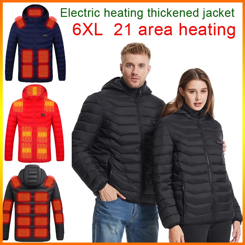 USB Electric Heating Zone for Men and Women Constant Temperature Thickened Hooded Jacket Cotton Down Coat 21 Self 250821