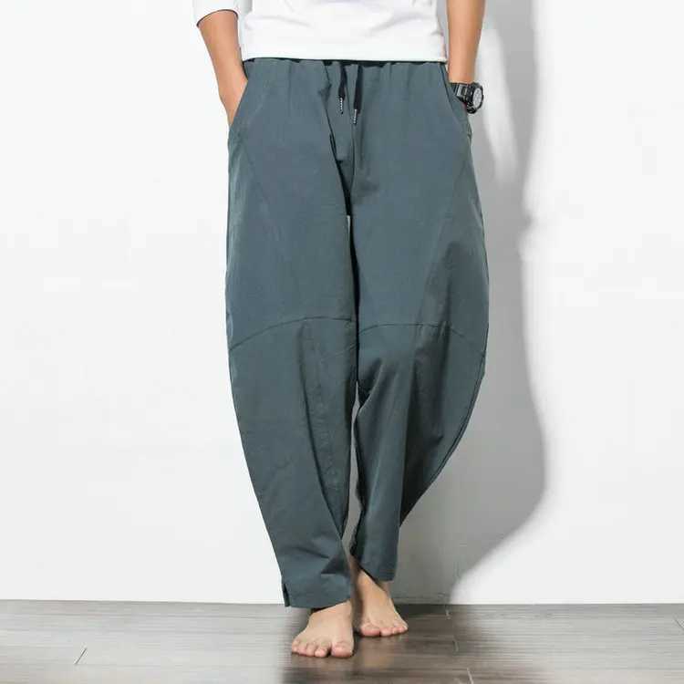 2024 Pantalons de mode Fashion Mens Plus taille grande taille Coton et lin Pantalon décontracté pantalon de style chinois
