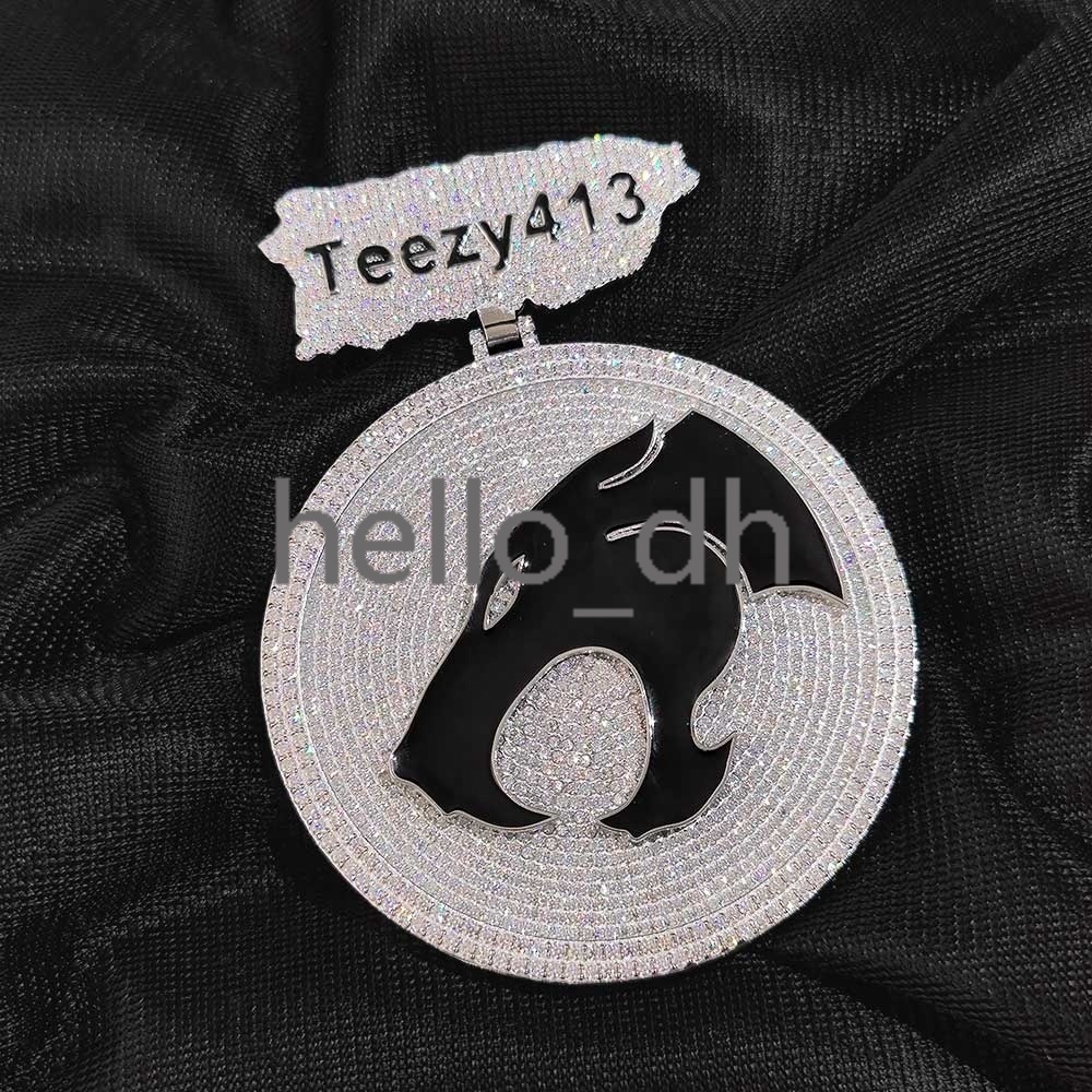 Fine Jewelry Iced Out VVS Moissanite Pendant Necklace Hip Hop Drip Oil Diamond Letter Name Pendant for Men Custom Jewelry