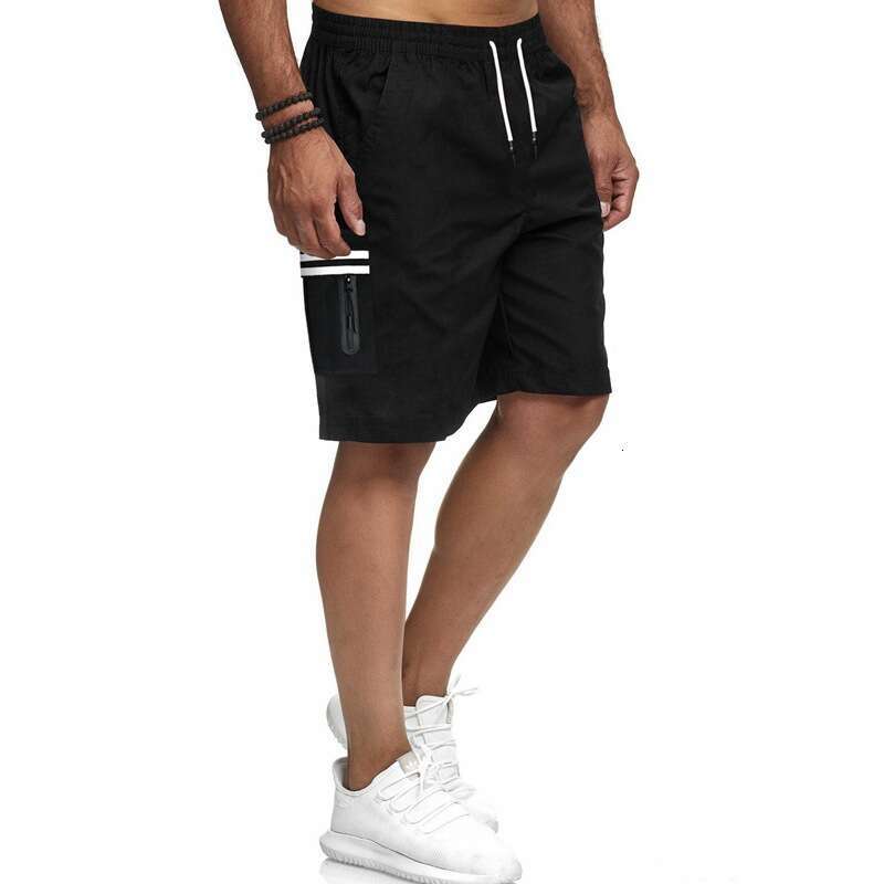 Sports Summer New European Size Fashion Striped Patchwork Men's Casual Five-Point Shorts B5