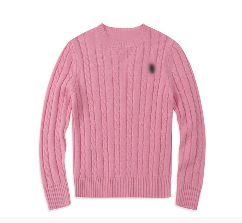 Femmes Polo Sweater Tricoting Pink Designer Brand Top Top Classic Broidery War Horse Logo Crew Pull Pull extérieur Fashion Casual Fashion Puly Po
