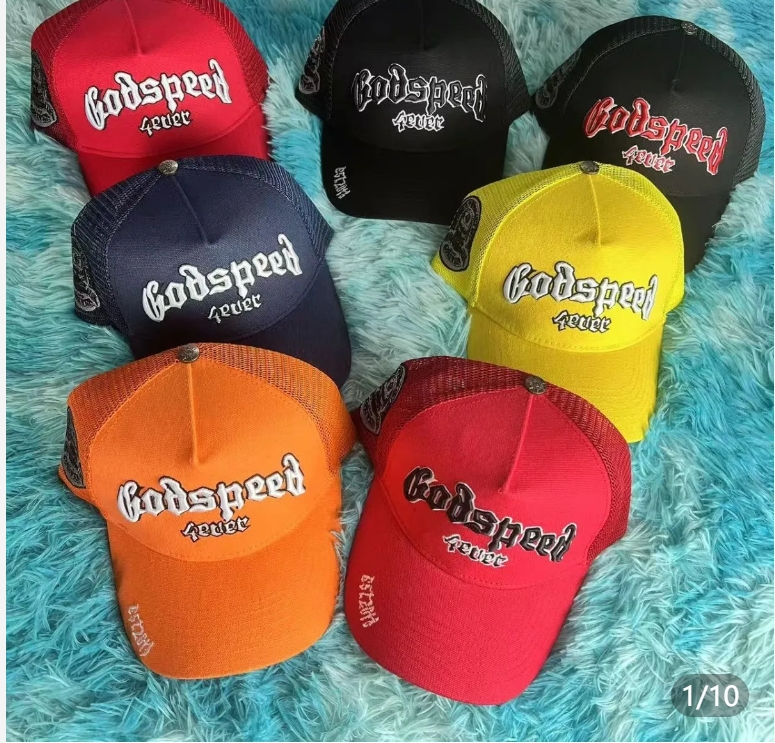 Godspeed chapeau d'été en plein air chapeau pare-soleil nouveau chapeau en maille hommes et femmes brodé à la mode crème solaire chapeau de langu