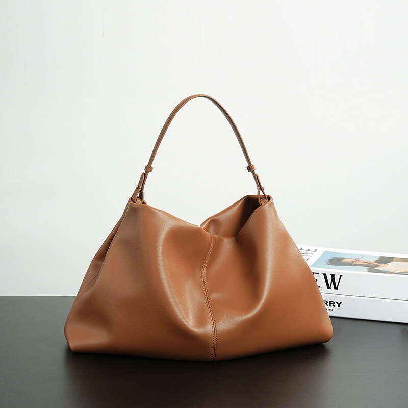 Luxury bag Genuine Leather Women s Lazy Style Large Capacity Crossbody Handbag Commuting Soft Cowhide Wandering Kite Underarm Tote Bag