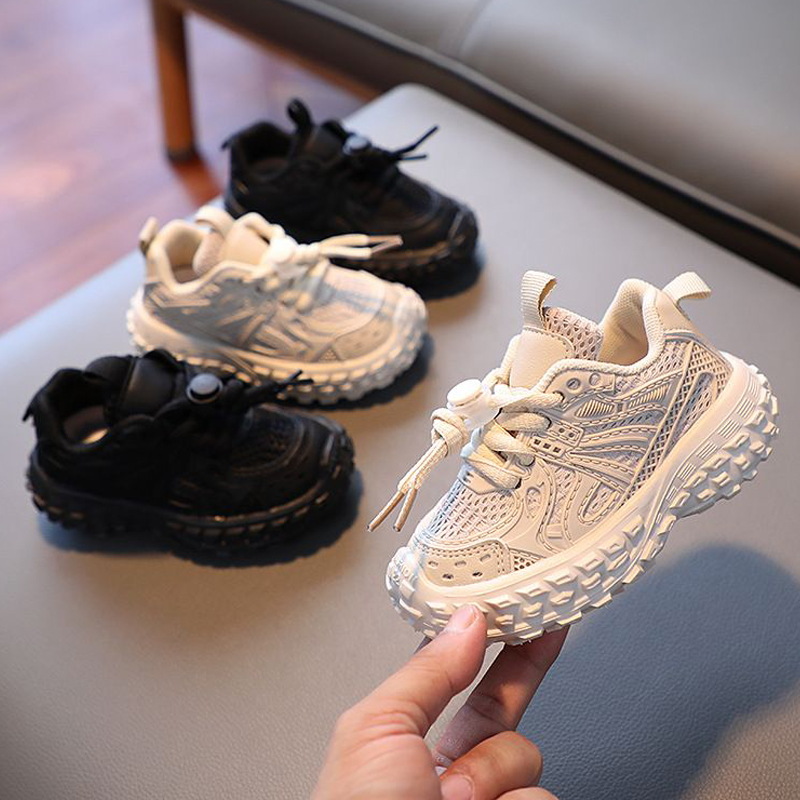 Fashion Kids Sneakers Spring Autumn Children Sport Shoes Soft Breathable Mesh Walkfashion Boys Girls Casual Lace-up Toddler Shoes Size 21 - 30 W0244
