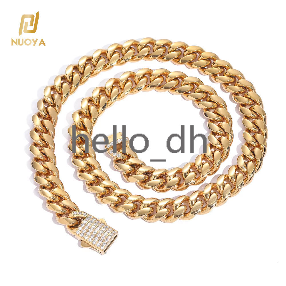 High Quality 18K Gold Plated 925 silver 925 silver Miami Cuban Link Chain Hip Hop Custom Cuban Chain Necklace